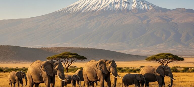 Kenya 4 Herd of elephants in Amboseli
